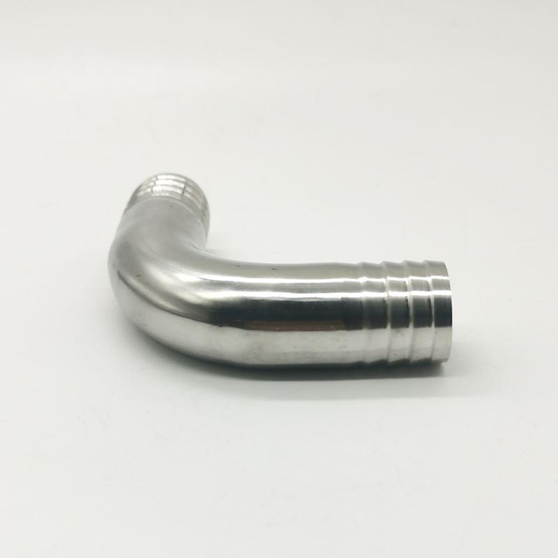 304不锈钢双头皮管弯头90度抛光镜面卫生级格林水管弯管宝塔接头