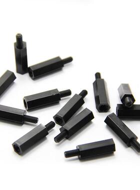M3黑色尼龙柱螺丝塑料单头六角隔离柱*x5x6x8x10x12x20x30x50+6mm