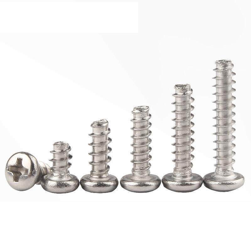 不锈钢PB圆头平尾自攻螺丝M1M2 M1.2 M1.4 M1.7 M2.3*3x4x5x6x8mm