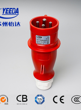 。苏州YEEDA怡达32A防水航空4芯工业插头明暗装插座连接器Y024Y12