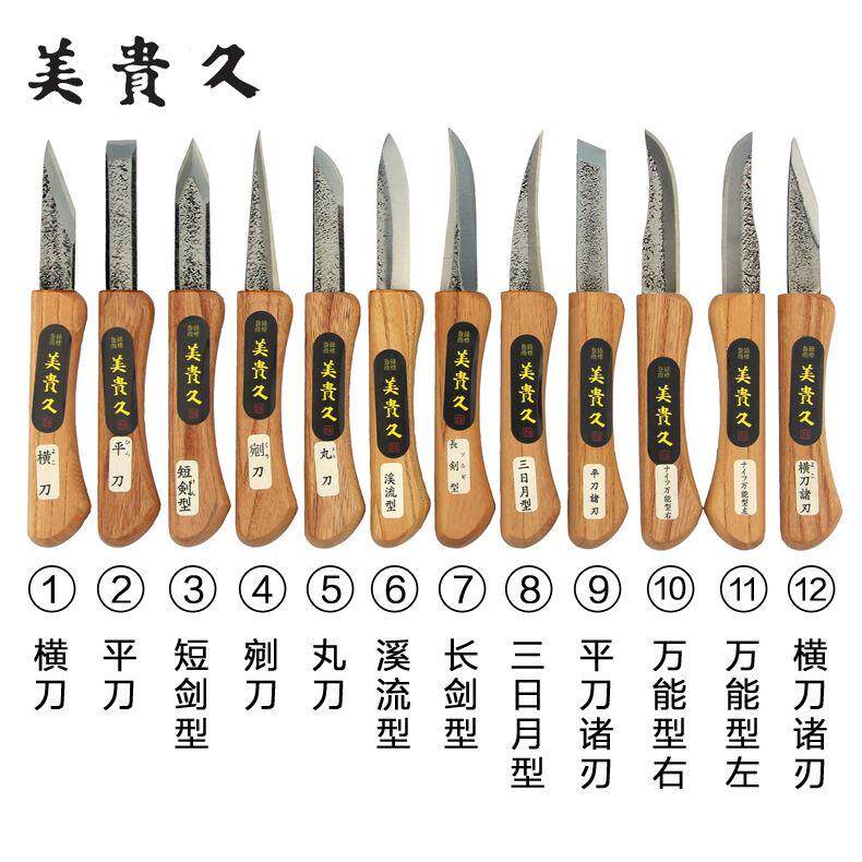 日本美贵久多用小刀原装进口青纸钢雕刻刀嫁接刀木工园艺竹艺包邮