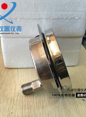 YN100BFZT 不锈钢耐震压力表 轴向带边压力表 耐高温耐腐蚀