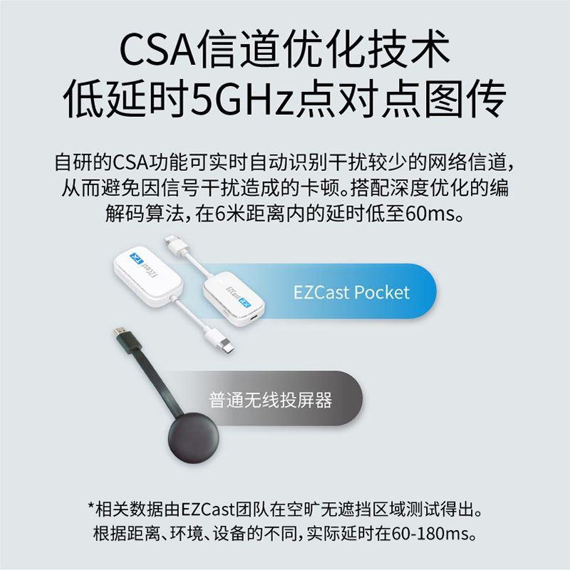 EZCast Pocket点对点4K无线投屏器 企业级50米免驱动即插即投屏