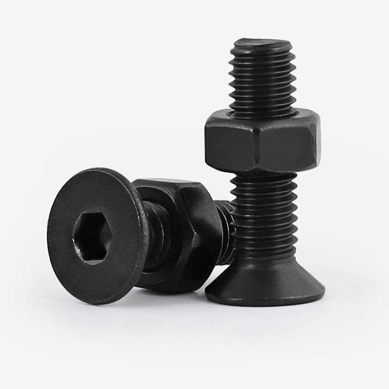 M2.5M3M4M5M6M8M10黑色304不锈钢沉头内六角螺丝螺母平头螺钉螺帽