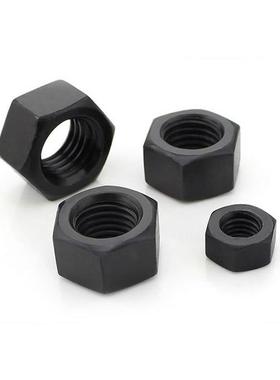 8级黑色细牙六角螺母幼牙螺帽M8M10M12M14M16M20M30M33*1/1.5/2mm