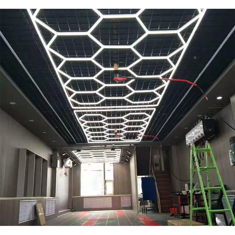 汽车美容led工位灯洗车店洗车房专用灯洗车间场蜂窝九宫格灯吊灯