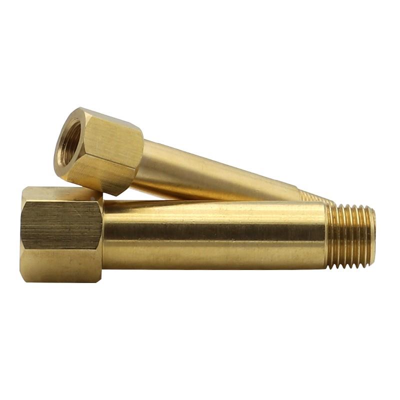 加厚内外丝连接杆铜接头模具水嘴内外牙加长杆铜管PT1/8 1/4 3/8