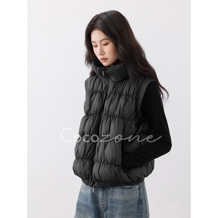 高级感背心羽绒服无袖 黑珍珠马甲 马甲CC2C1800 ZONE刘11 COCO