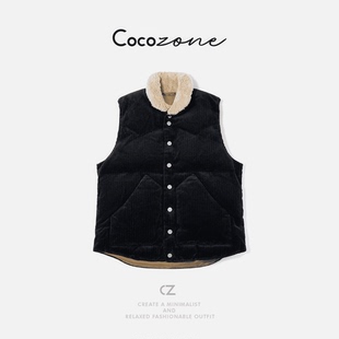 ZONE 镶边灯芯绒绗缝马夹 刘 100棉 CD2A2735 一一 COCO