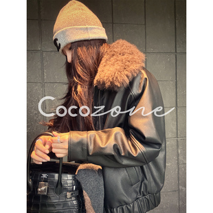 ZONE 100山羊皮翻领毛领皮衣 刘 墨西哥 CD2A2856 一一 COCO