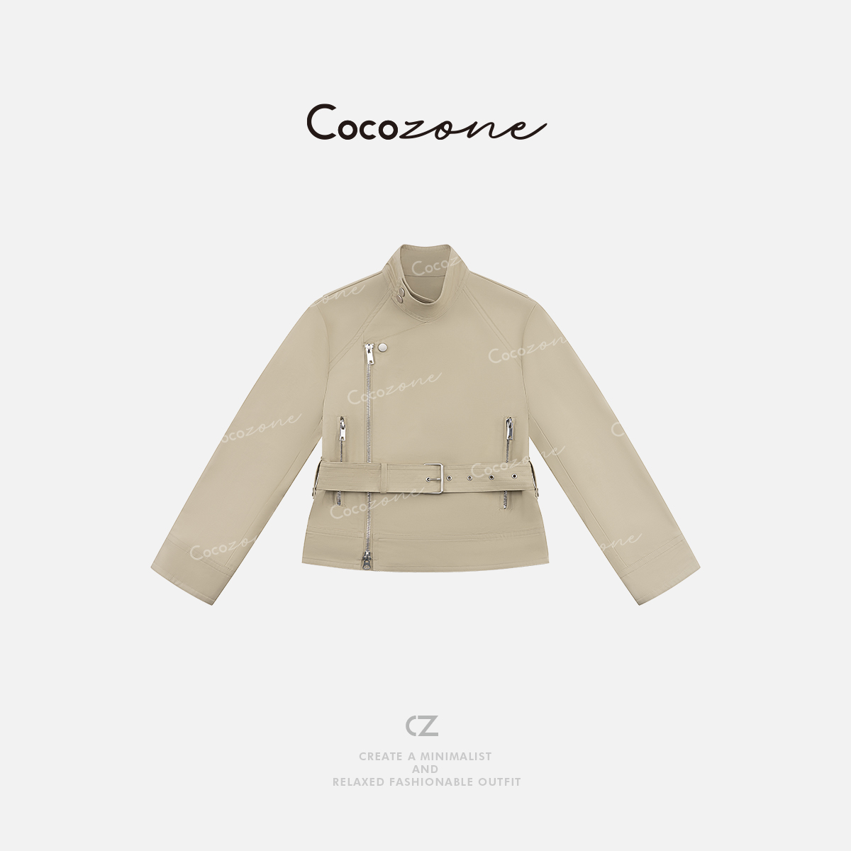 COCO ZONE 刘一一 “肯宁顿”2025拉链口袋休闲女式外套CD2A0673