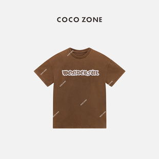 COCO ZONE 刘一一 夏季字母短袖T恤休闲百搭圆领上衣CC2B0983