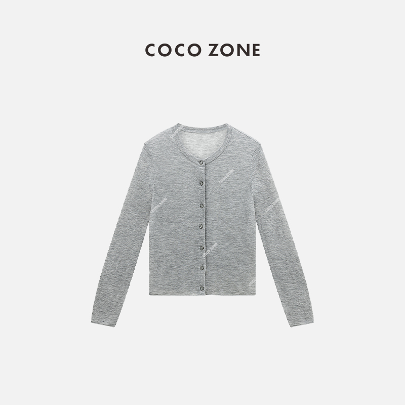 COCOZONE单排扣针织开衫