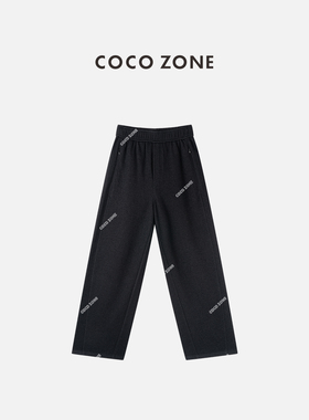 COCO ZONE 刘一一 复古松紧腰休闲裤百搭显瘦直筒裤CC2D2437