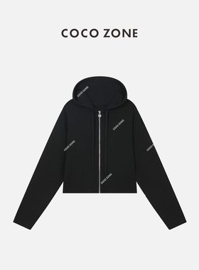 COCOZONE 刘11 春季针织开衫连帽系绳运动长袖卫衣开衫23C19452