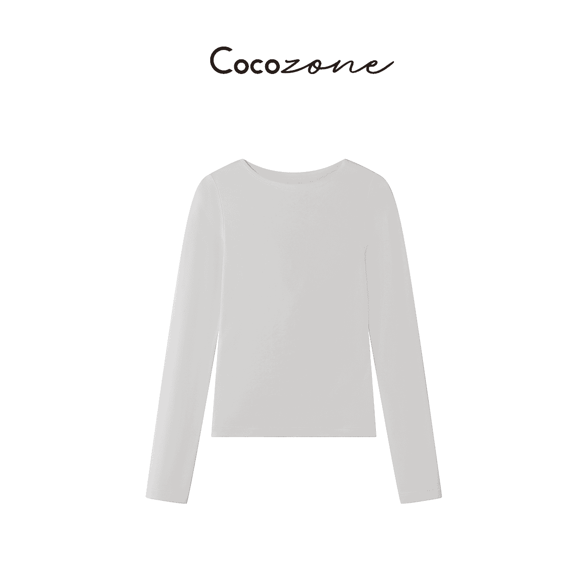 COCO ZONE 刘 一一 “直角肩”圆领基础款纯色长袖T恤 CD1A1786