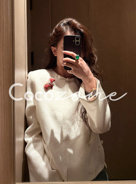 COCO ZONE 刘 一一“长安”100羊毛新中式圆领外套 CF1A0210