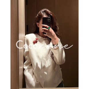 COCO ZONE 刘 一一“长安”100羊毛新中式圆领外套 CF1A0210