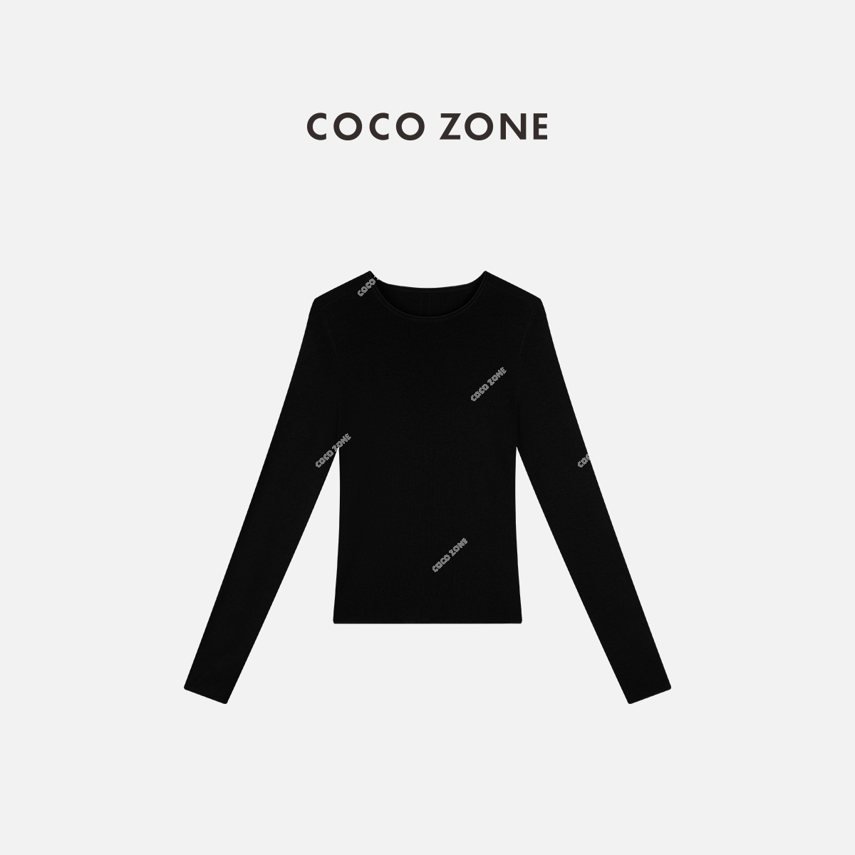 COCO ZONE 刘一一 100绵羊毛高级感圆领套头显瘦针织衫CC2C2068