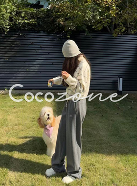 COCO ZONE 刘 一一 “数字卫裤”羊毛混纺直筒休闲裤 CD2A3045