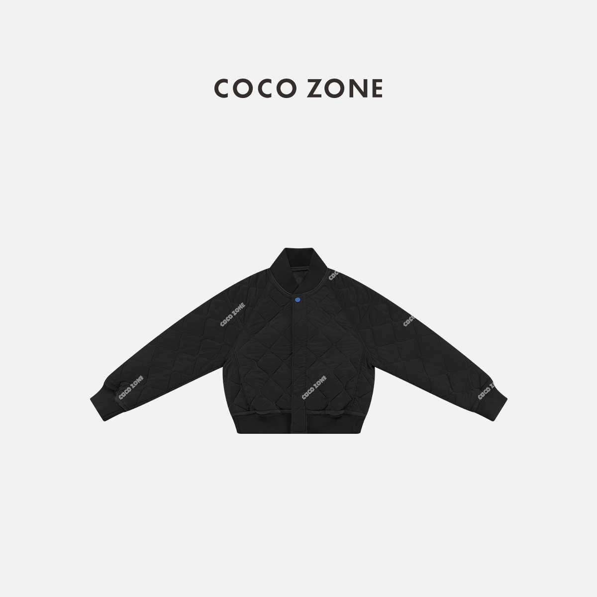 COCO ZONE 刘11 2025新款设计感菱格百搭棉服气质立领保暖上衣