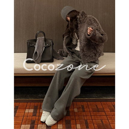 COCO ZONE 刘 一一 “柏林旧刊”100羊皮革拉链皮草 CD2A3200