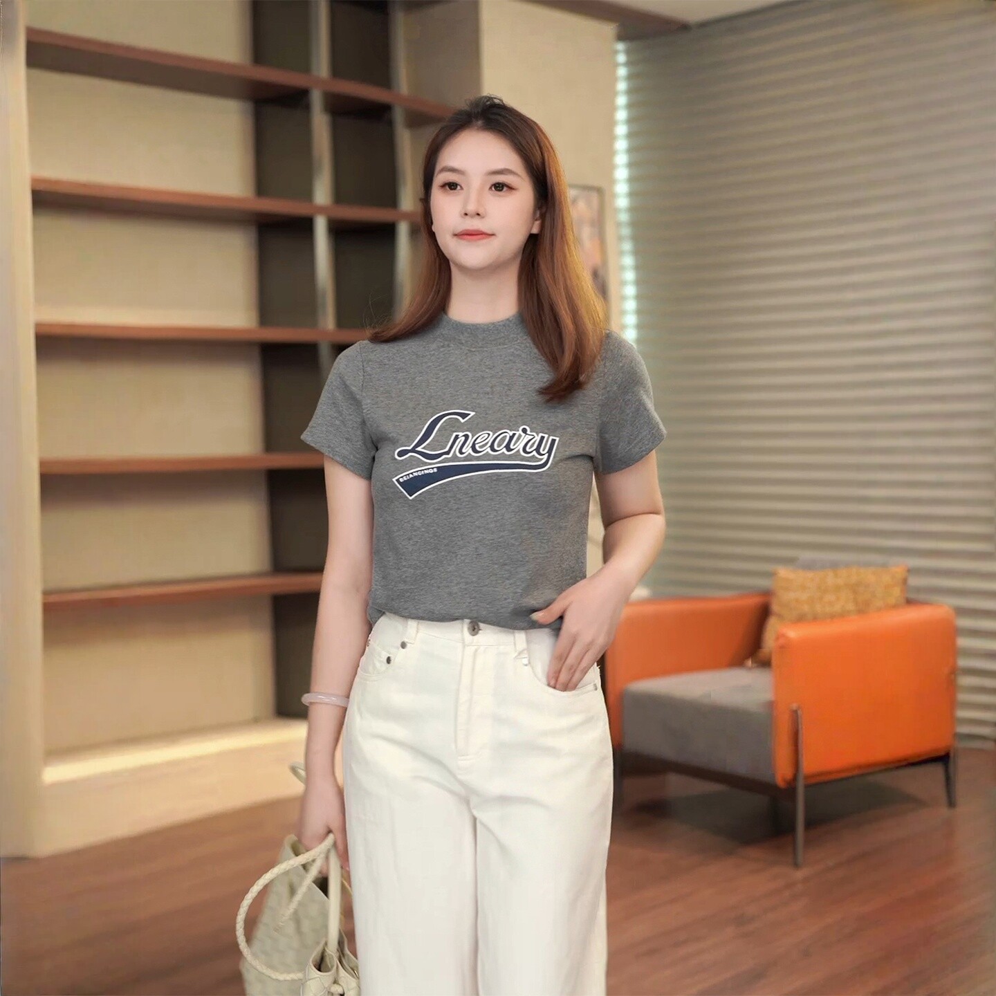 COCO ZONE 刘一一【100纯棉】复古字母美式自然质感短袖T恤女