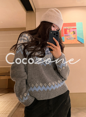 COCO ZONE 刘 一一“雪绒花”圆领毛针织衫 CD2A2995