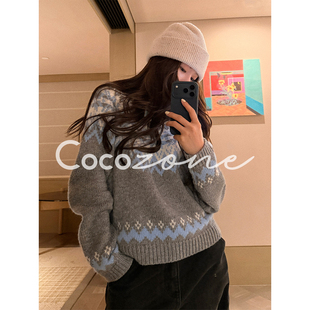 ZONE 圆领毛针织衫 刘 雪绒花 CD2A2995 一一 COCO
