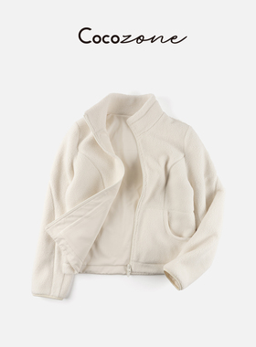 COCO ZONE 刘 一一 “奶芙”立领拉链纯色舒适外套 CD2A3226