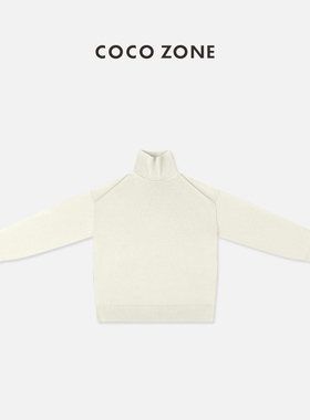 刘一一&COCO ZONE高领纯色毛织上衣背后小三角装饰针织衫23C50063