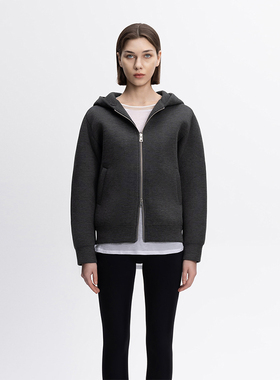 COCO ZONE&刘11慵懒风空气层卫衣双头拉链可调节外套24C10265