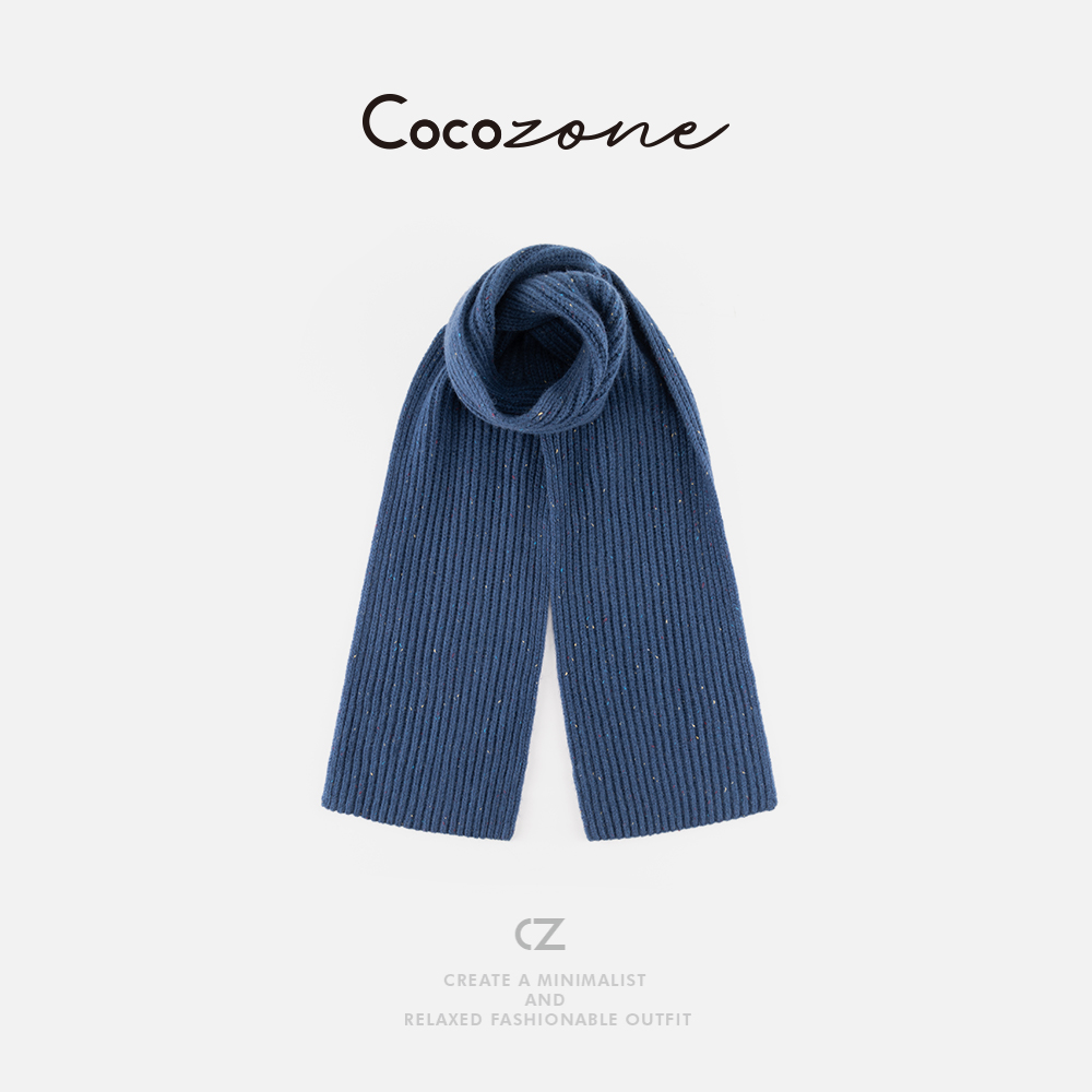 COCO ZONE 刘 一一 【100羊毛】竖条纹纹理针织围巾 CD2A2824