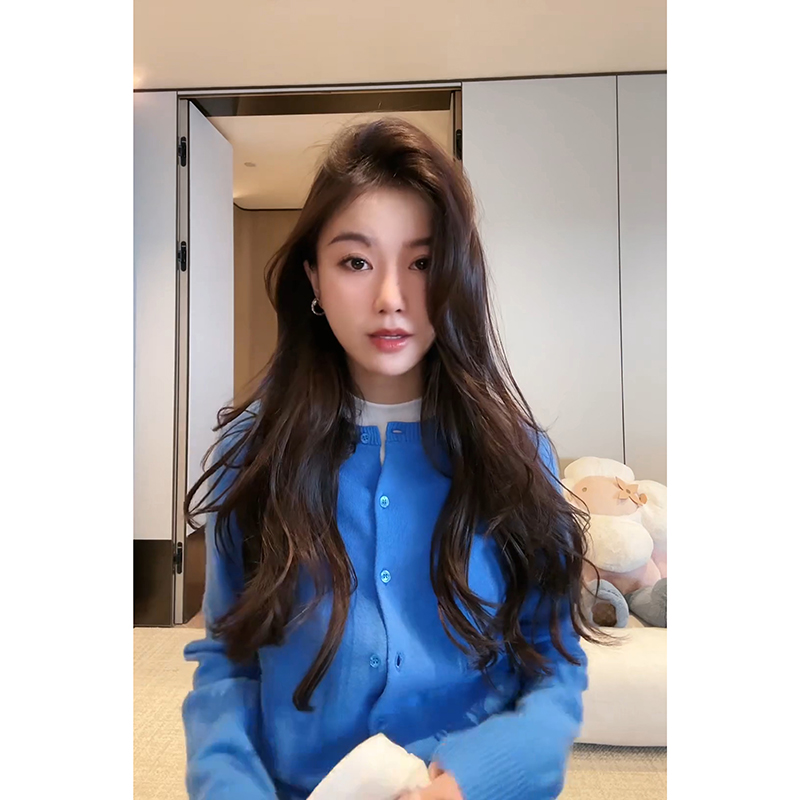 COCOZONE刘11早春来信2025新款100绵羊毛学院风针织开衫外套女