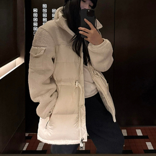 莱蒙鹅绒 刘11 90鹅绒立领收腰系带显瘦拼接羽绒服 ZONE COCO