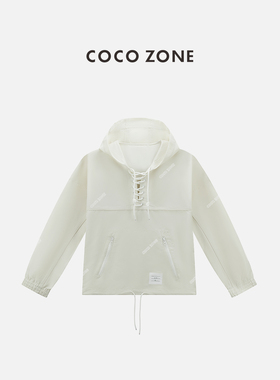 COCO ZONE刘一一 经典连帽卫衣休闲百搭系带套头长袖外套24C60085