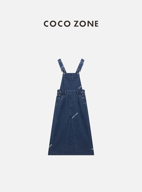 COCO ZONE 刘一一 夏季薄款牛仔吊带连衣裙显瘦A字裙CC1C1580