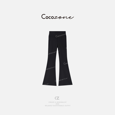 COCO ZONE 刘一一“超模裤”简约松紧腰百搭微喇瑜伽裤 CD2A0483
