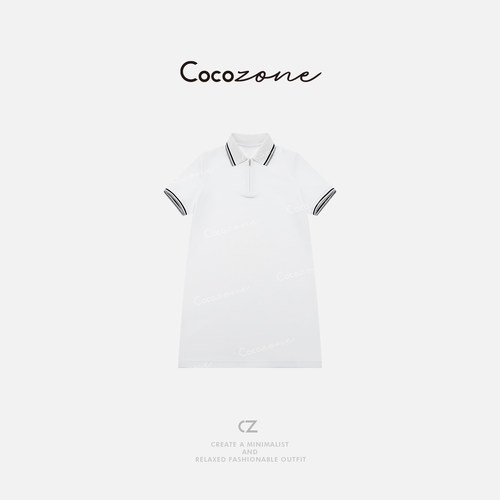 COCO ZONE  刘11【棉莫代尔混纺】POLO领简约连衣裙CD2A0925