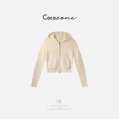 COCO ZONE 刘一一“米兰高支”高捻多股毛织连帽外套 CD2A1540