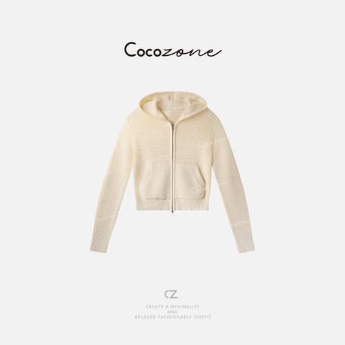 COCO ZONE 刘一一“米兰高支”高捻多股毛织连帽外套 CD2A1540