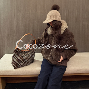 一一 刘 小棕熊 翻领拉链毛绒装 CD2A2973 COCO 饰外套 ZONE
