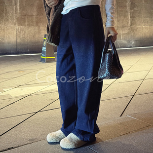 秋冬柔软微弹宽松牛仔裤 COCO 莱赛尔混纺复古弯刀裤 刘11 ZONE