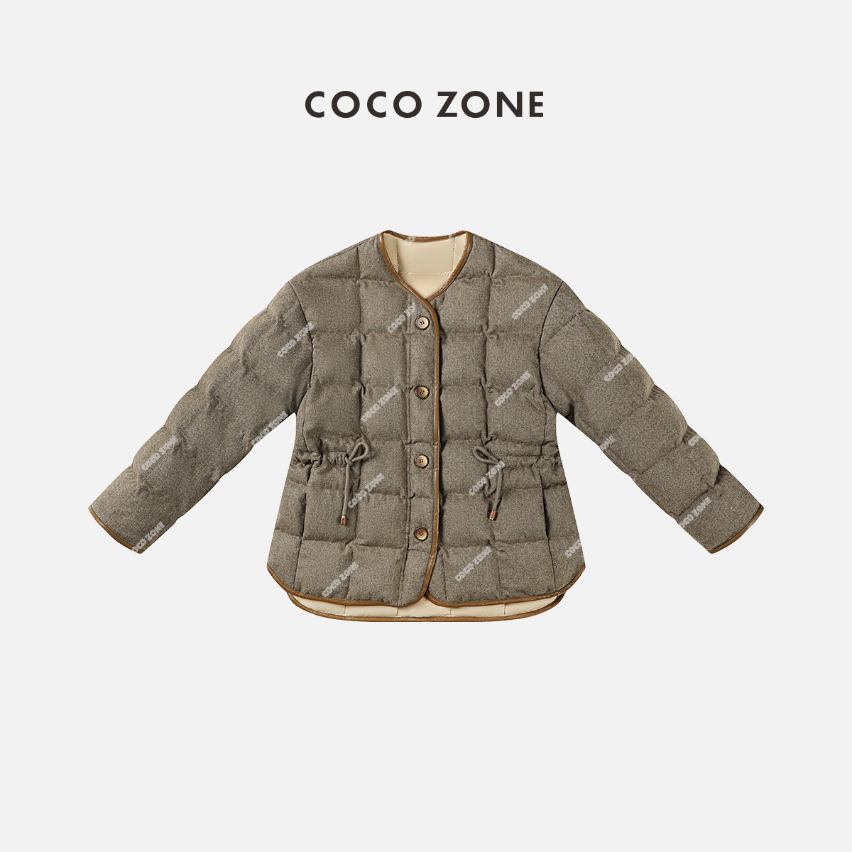 COCO ZONE 刘一一 “90鹅绒”秋冬面包服气质收腰羽绒服23C30395
