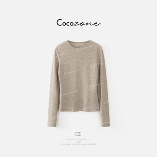 T恤 COCO 100美莉诺羊毛圆领纯色长袖 刘一一 CD1A1365 ZONE