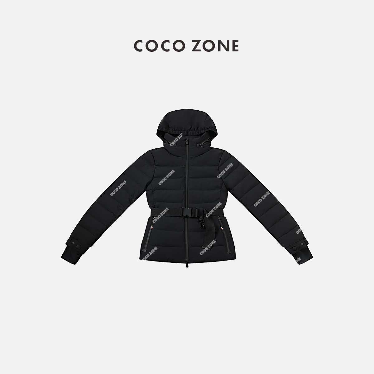 COCO ZONE 刘一一 90鹅绒冬季连帽长袖双头可收帽收腰女士羽绒服