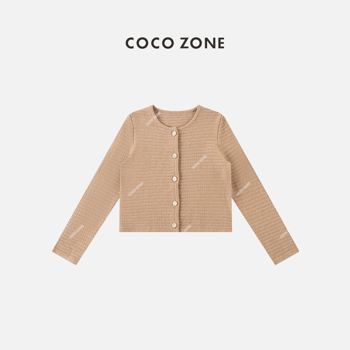 COCO ZONE 刘11 2025早秋款小香风针织开衫毛衣外套女23C29758