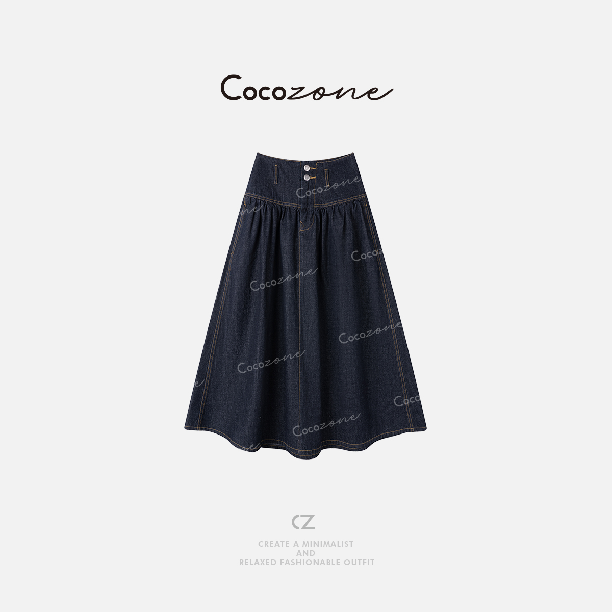 COCO ZONE 刘112025美式显瘦小众设计感牛仔半身裙ACD1A0462