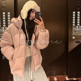 ZONE 冬季 刘11 简约连帽拉链保暖外套羽绒服女款 暖冬 COCO