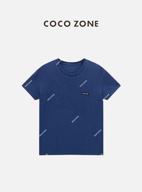 COCO ZONE 刘一一100棉夏季字母短袖T恤简约圆领上衣CC1C1543